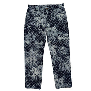 Louis Vuitton Tapestry Regular Denim Blue Monogram Logo Jeans Pants 32